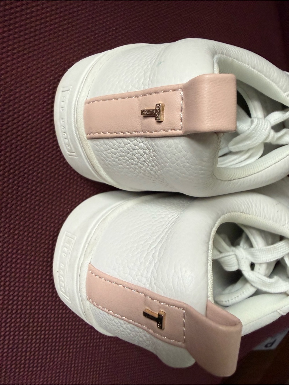 Ted Baker White Sneakers with Pink Accent - Picture 3 of 6